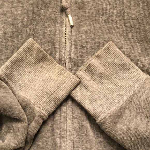 PINK Victoria's Secret Gray Faux Fur Lined Zip Up Hoodie - Picture 9 of 9